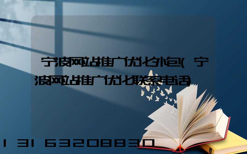 宁波网站推广优化外包(宁波网站推广优化联系电话)