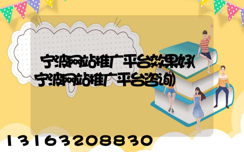 宁波网站推广平台效果好(宁波网站推广平台咨询)