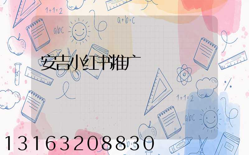 安吉小红书推广