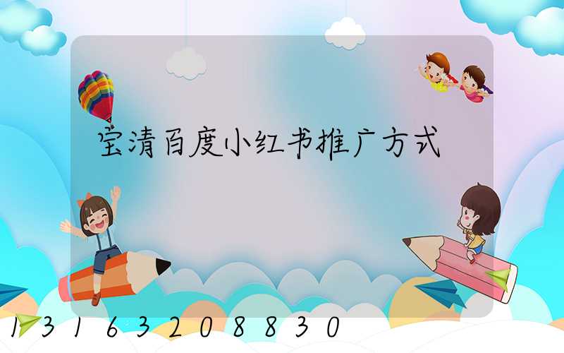宝清百度小红书推广方式