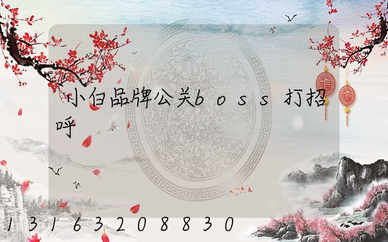 小白品牌公关boss打招呼