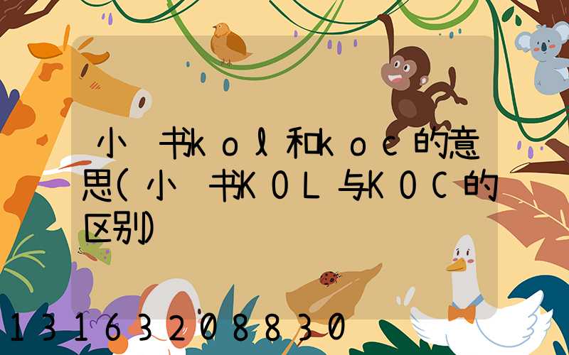 小红书kol和koc的意思(小红书KOL与KOC的区别)