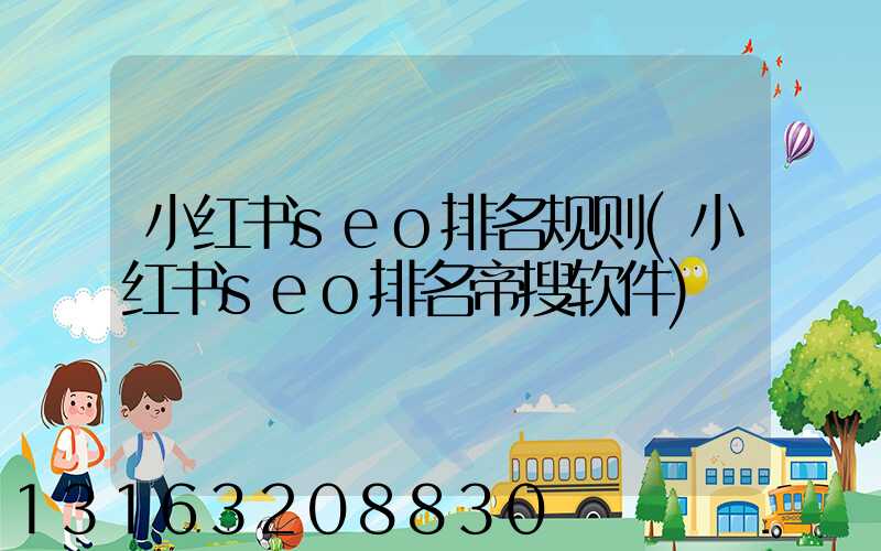 小红书seo排名规则(小红书seo排名帝搜软件)