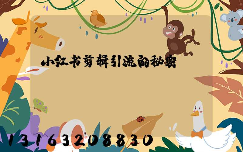 小红书剪辑引流的秘密