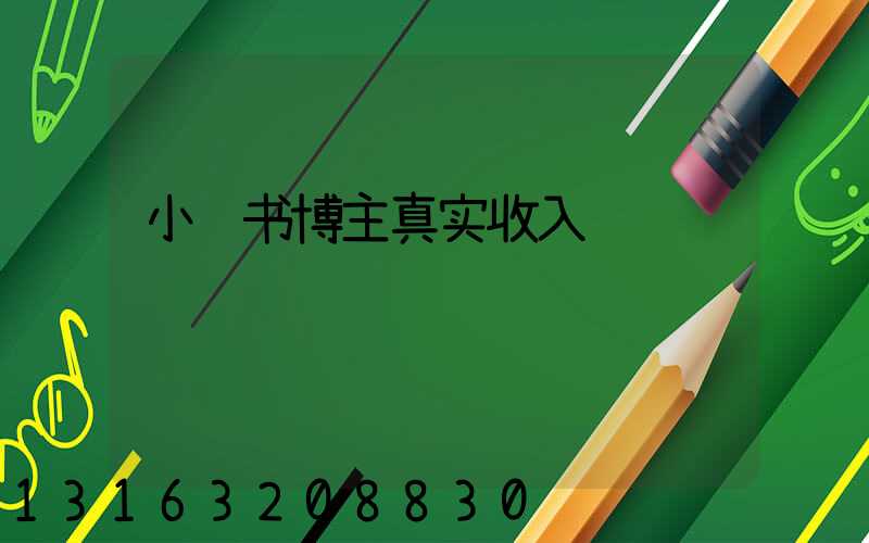 小红书博主真实收入
