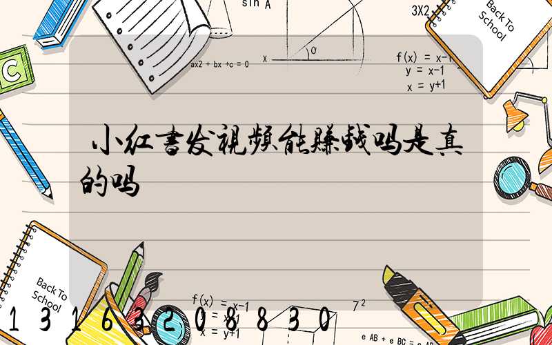 小红书发视频能赚钱吗是真的吗
