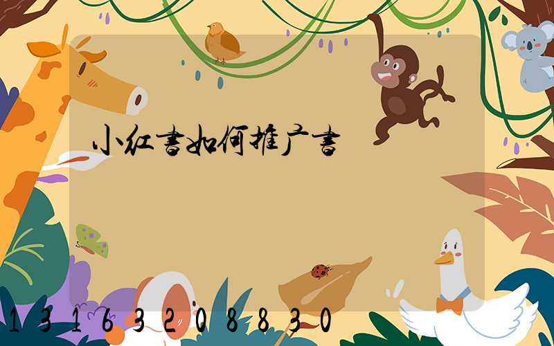 小红书如何推广书