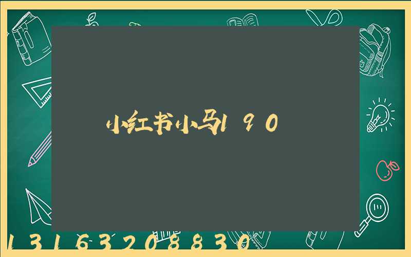 小红书小马190