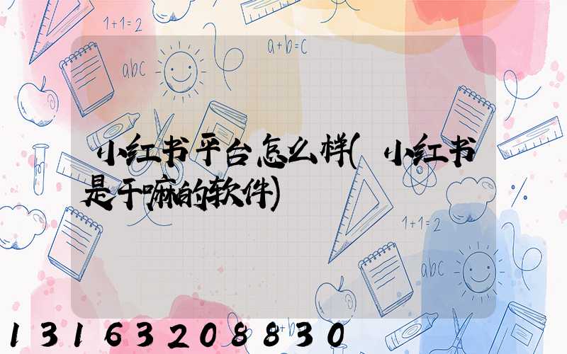 小红书平台怎么样(小红书是干嘛的软件)