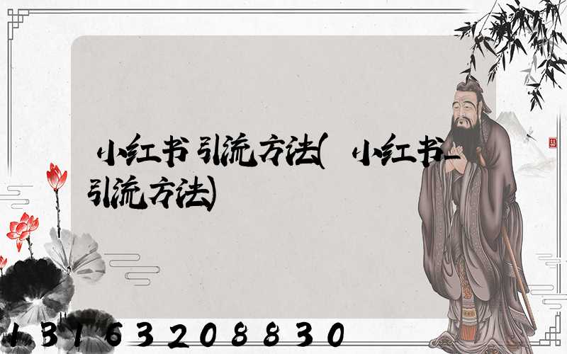 小红书引流方法(小红书_引流方法)