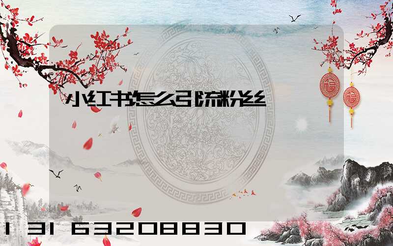 小红书怎么引流粉丝