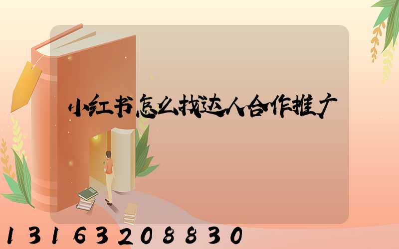 小红书怎么找达人合作推广