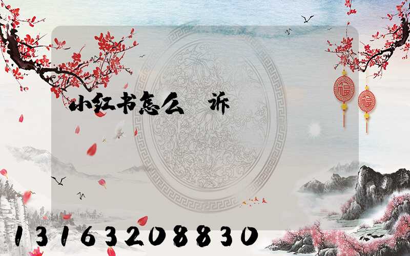 小红书怎么投诉