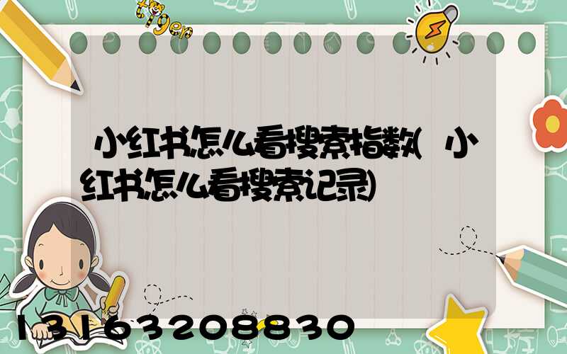 小红书怎么看搜索指数(小红书怎么看搜索记录)