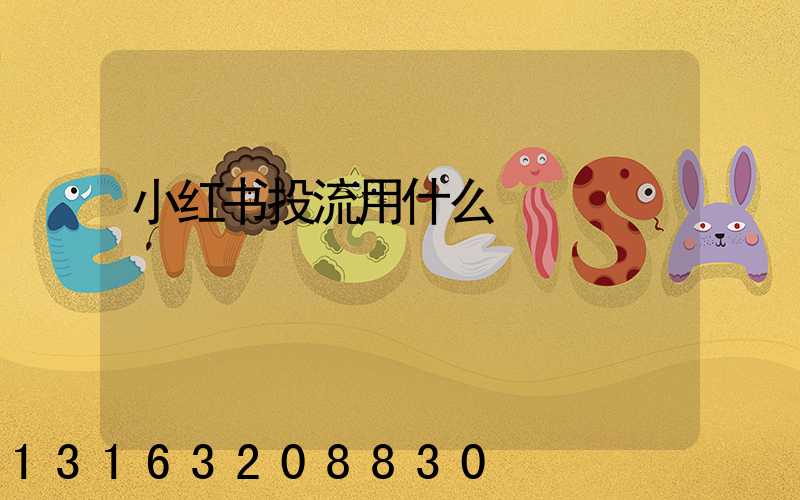 小红书投流用什么