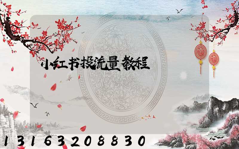 小红书投流量教程