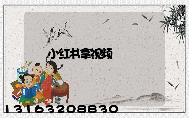 小红书拿视频