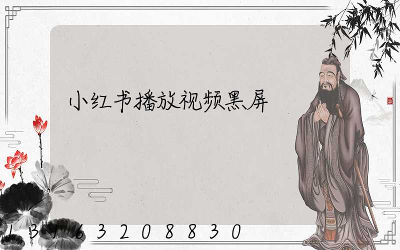 小红书播放视频黑屏