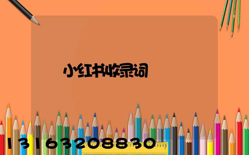 小红书收录词
