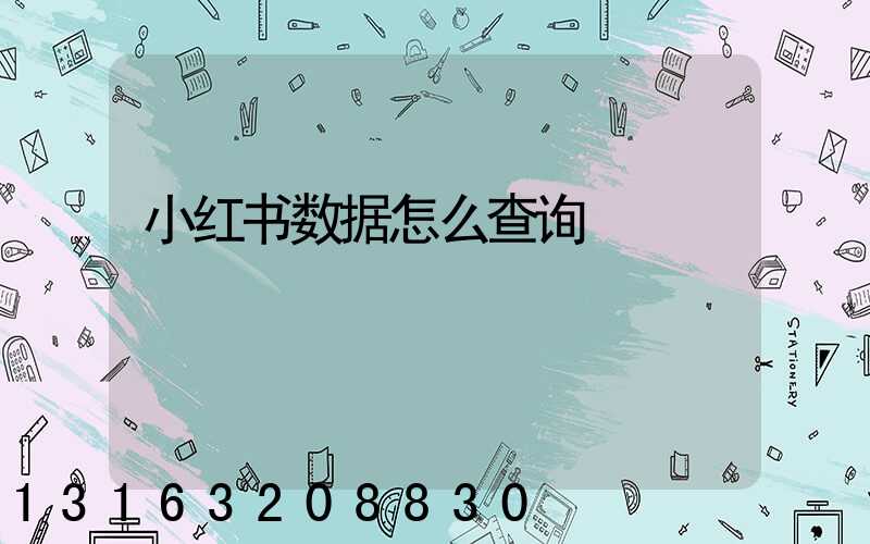 小红书数据怎么查询