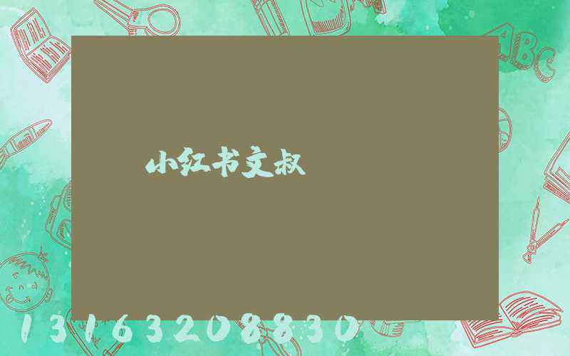 小红书文叔