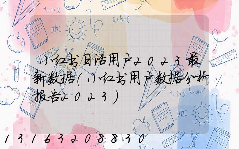 小红书日活用户2023最新数据(小红书用户数据分析报告2023)