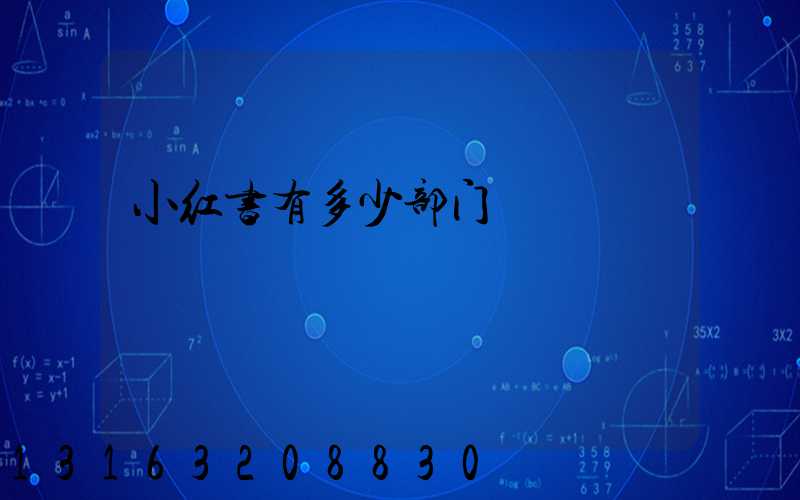 小红书有多少部门