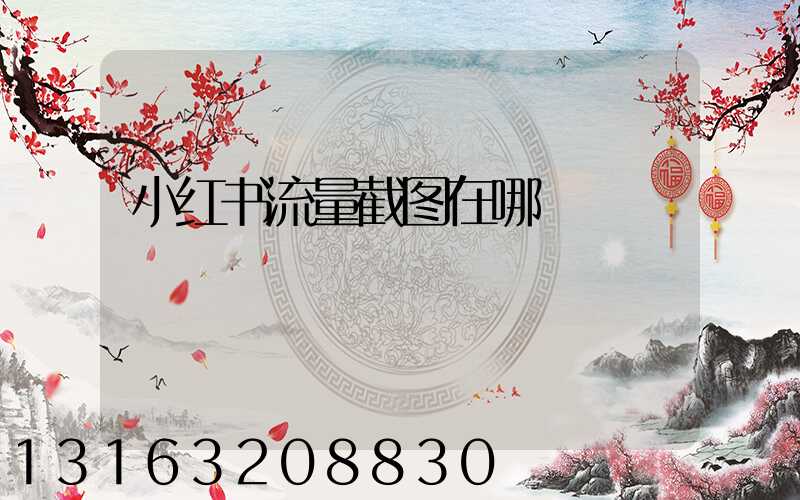小红书流量截图在哪