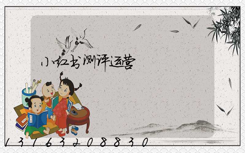 小红书测评运营