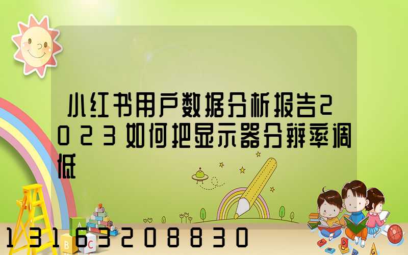 小红书用户数据分析报告2023如何把显示器分辩率调低