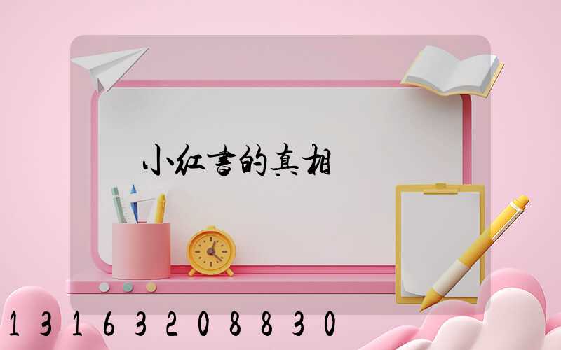 小红书的真相