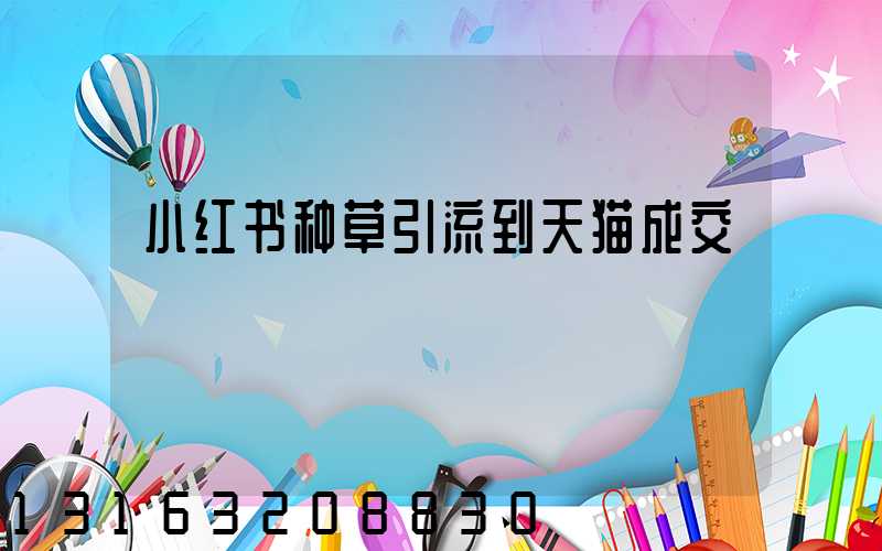 小红书种草引流到天猫成交