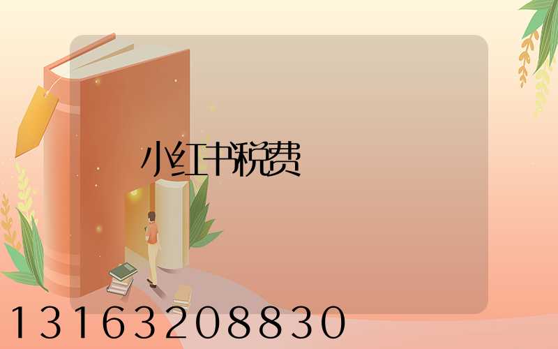 小红书税费
