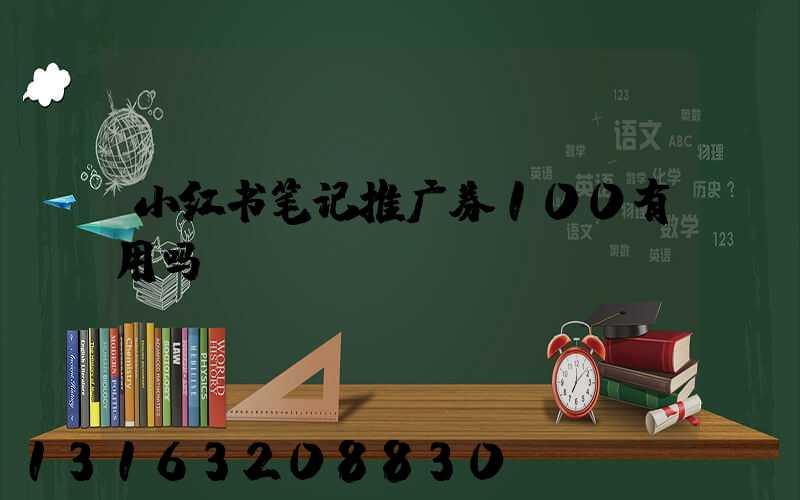 小红书笔记推广券100有用吗