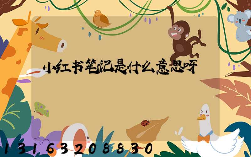 小红书笔记是什么意思呀