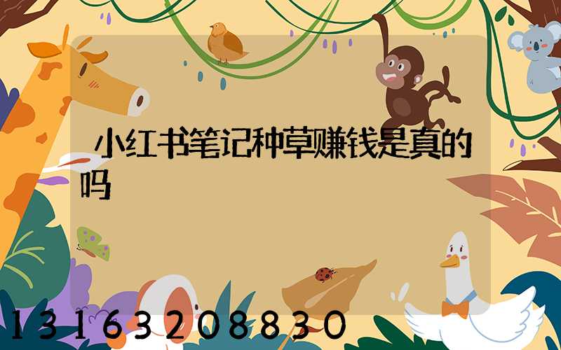 小红书笔记种草赚钱是真的吗