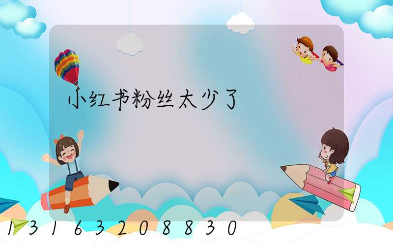 小红书粉丝太少了