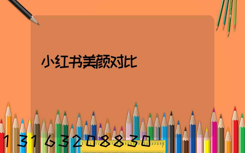 小红书美颜对比
