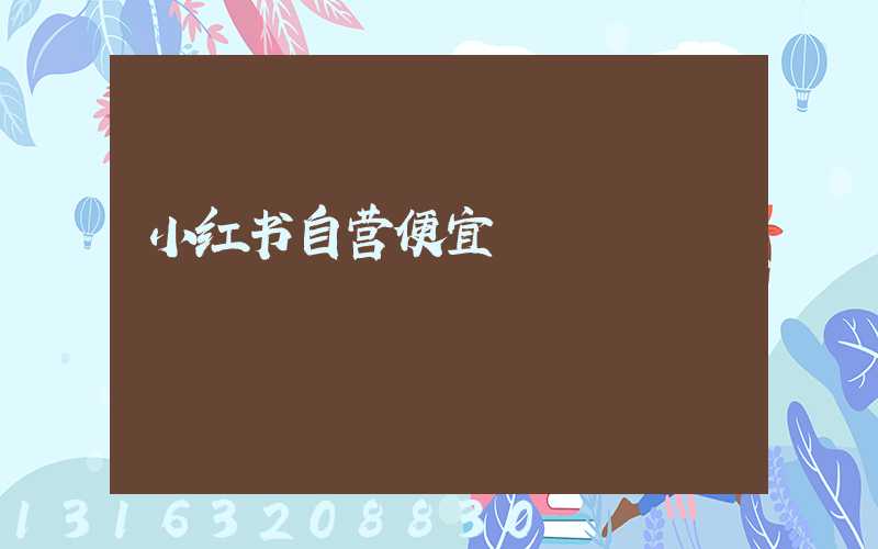 小红书自营便宜