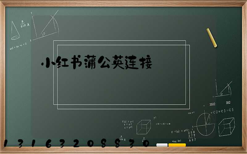 小红书蒲公英连接