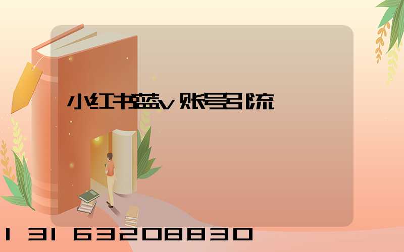 小红书蓝v账号引流