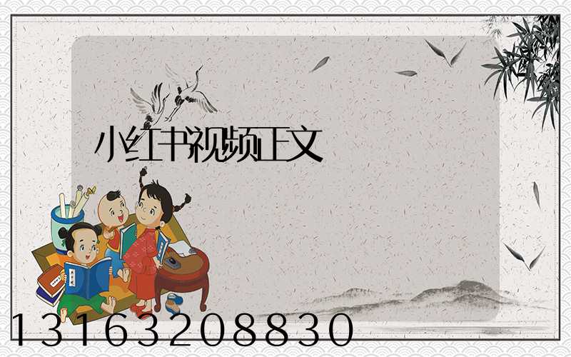 小红书视频正文