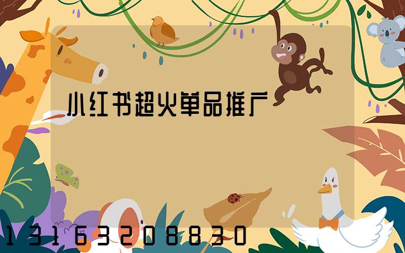 小红书超火单品推广