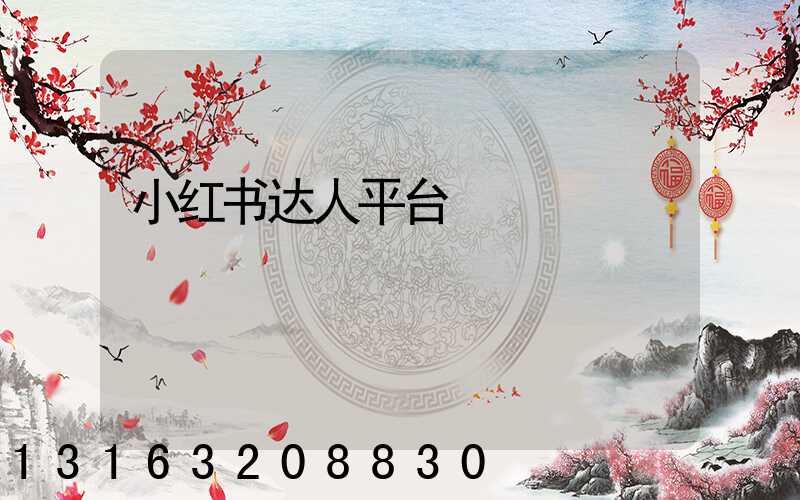 小红书达人平台