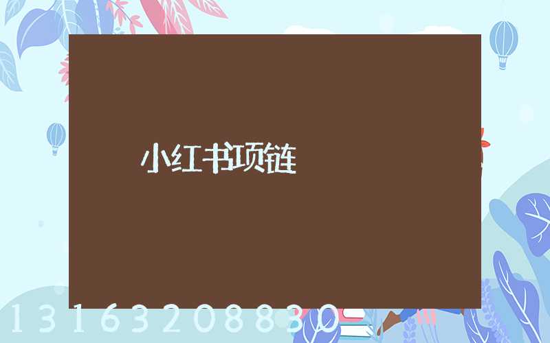 小红书项链
