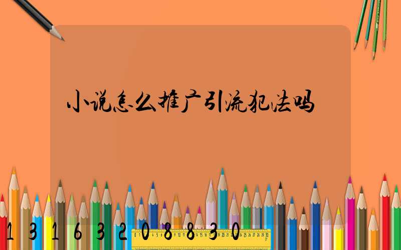 小说怎么推广引流犯法吗