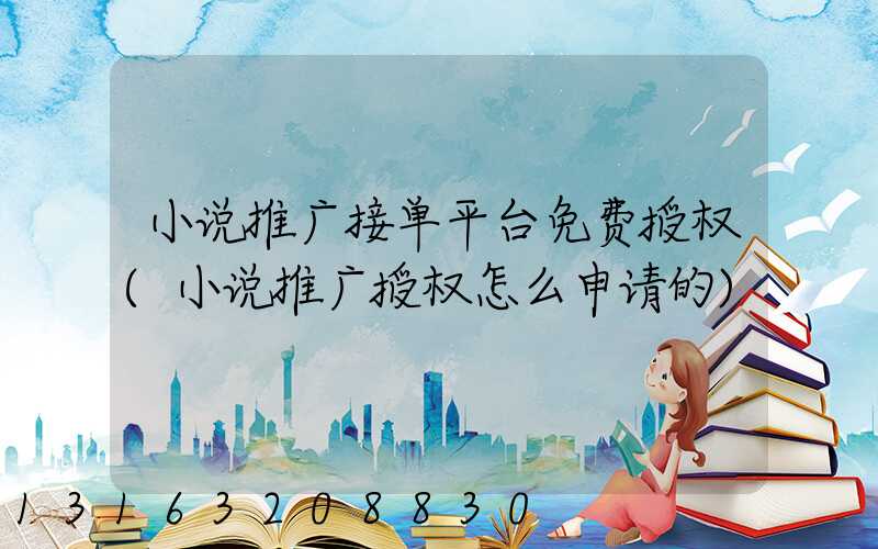 小说推广接单平台免费授权(小说推广授权怎么申请的)