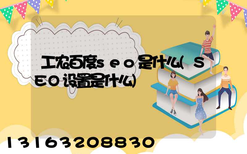 工农百度seo是什么(SEO设置是什么)