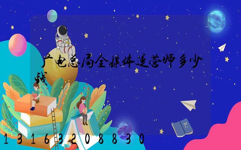 广电总局全媒体运营师多少钱