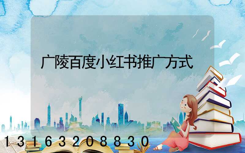 广陵百度小红书推广方式